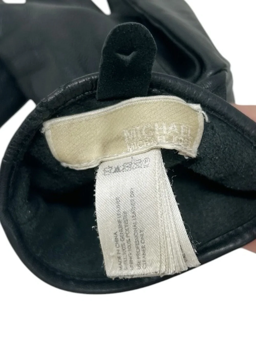 Michael Kors black leather gloves